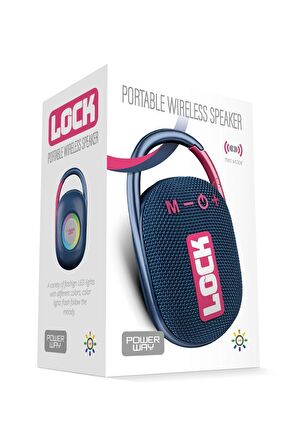 Powerway Lock Kırmızı Taşınabilir Bluetooth Hoparlör Ses Bombası Kilit Özellikli