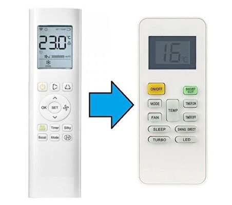 Midea İnverter Klima Kumandası-Resimde Sağdaki Gönderilir