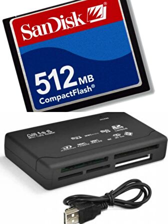 SANDİSK 512 MB  COMPACT FLASH HAFIZA KARTI - USB 2.0 CF KART OKUYUCU