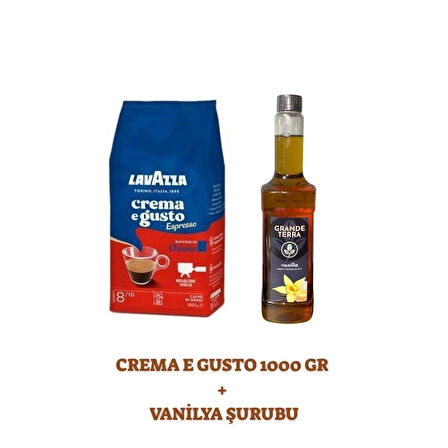 Lavazza Crema E Gusto 1000 g + Grande Terra Vanilya Şurubu 750 ml