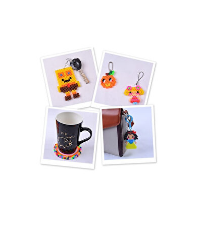 Eğitici Hama Boncuk 15cm Kare Şekilli 55gr Renkli Hama Boncuk Seti