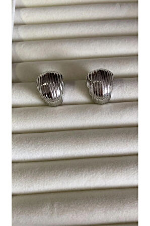 Silver Renkli Bombeli Küpe