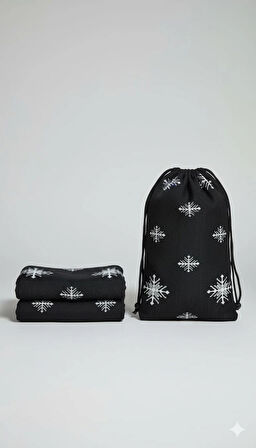 Kar Tanesi Motifli Özel Tasarım Modern Kadın Triko Şal – Yumuşak Dokulu, Hafif ve Şık (170x70 cm)