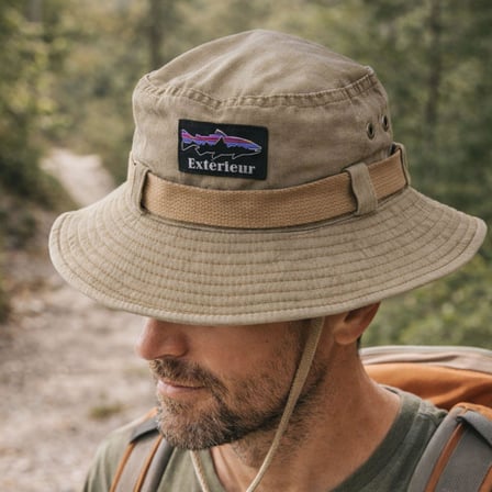 Perlotus Outdoor Safari Şapka – Erkek Kadın Pamuklu Boonie Şapka, Geniş Siperli, Nefes Alan, Ayarlanabilir İpli (Kamp, Balıkçılık, Yürüyüş, Seyahat)