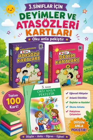 3.Sınıflar İçin Atasözleri ve Deyim Kartları + Oku Anla Pekiştir