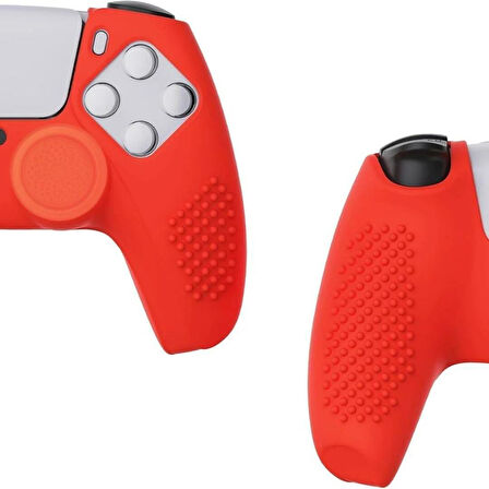 Cosmostech PS4 Controller Joystick Oyun Kolu Gamepad Uyumlu - Silikon Koruyucu Cover Kırmızı