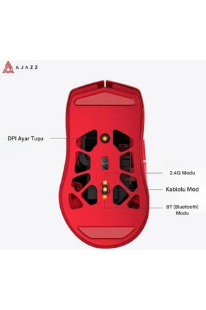 M259 Alüminyum Magnezyum Alaşımlı Oyuncu Mouse, Pixart PAW3395 Optik Sensör, 26000 DPI 2.4Ghz / USBC