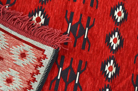 Etnik Motifli Otantik Dekoratif Kilim Desenli Halı (80cmx125cm) M1