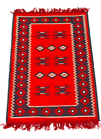 Etnik Motifli Otantik Dekoratif Kilim Desenli Halı (60cmx90cm) M1