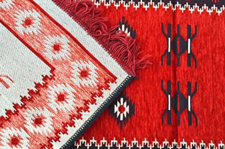 Etnik Motifli Otantik Dekoratif Kilim Desenli Halı (60cmx90cm) M1