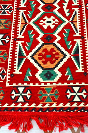 Etnik Motifli Otantik Dekoratif Kilim Desenli Halı (60cmx90cm) M4