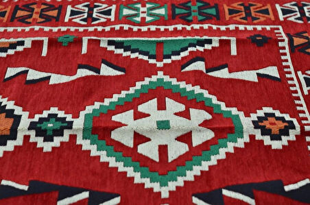 Etnik Motifli Otantik Dekoratif Kilim Desenli Halı (120cmx180cm) M4