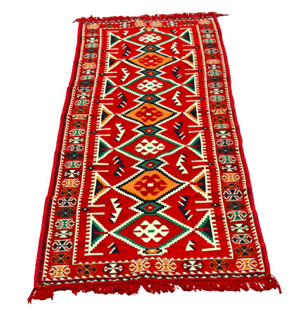 Etnik Motifli Otantik Dekoratif Kilim Desenli Halı (80cmx300cm) M4