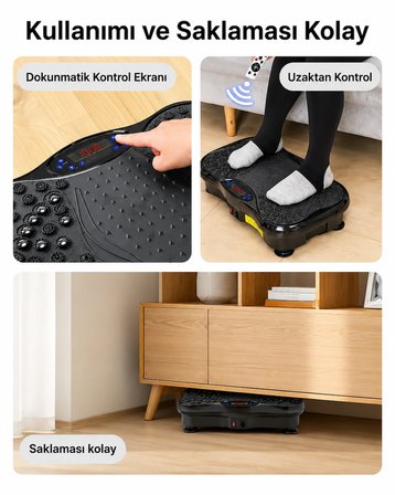 titreşim plakası  aleti bluetooth müzikli, manyetik shiatsu masajlı, uzaktan kumandalı, vücut şekillendirici egzersiz platformu