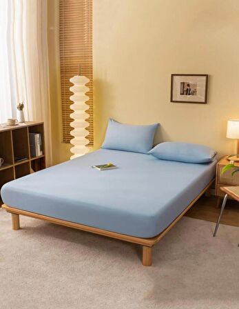 Ranforce Pamuklu Yastık Kılıflı Lastikli Çarşaf Takımı 160 x 200 Çift Kişilik