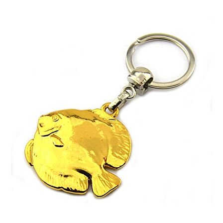 Discus Balık Anahtarlık - Gold Görünümlü