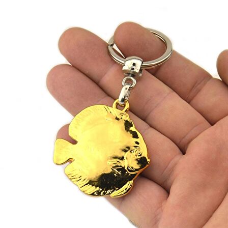 Discus Balık Anahtarlık - Gold Görünümlü