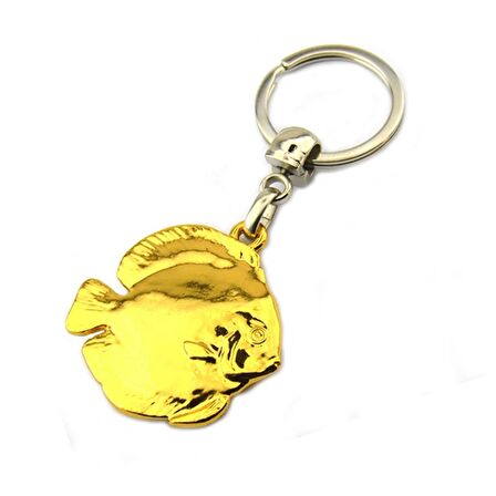 Discus Balık Anahtarlık - Gold Görünümlü