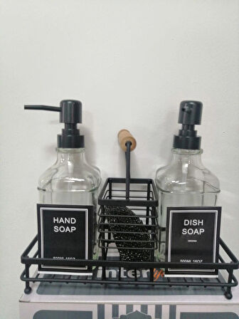 Metal Stantlı 2 Li Sıvı Sabunluk