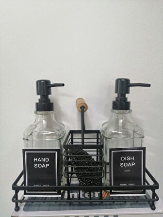 Metal Stantlı 2 Li Sıvı Sabunluk