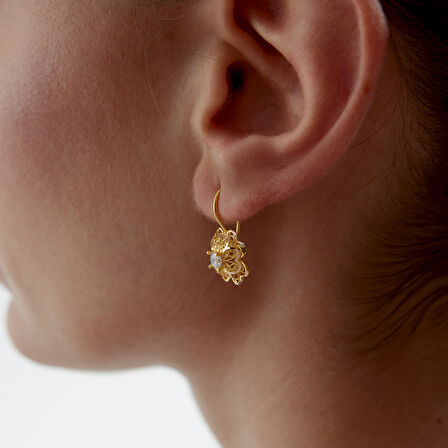 Tektaş Sallantılı Gül Küpe