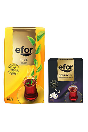 Efor Rize Siyah Dökme Çay 1.000 Gr + Tomurcuk Bergamot Aromalı 100gr