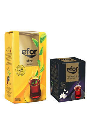 Efor Rize Siyah Dökme Çay 1.000 Gr + Tomurcuk Bergamot Aromalı 100gr