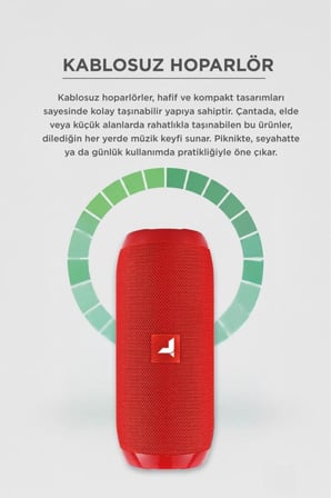 Bluetooth Hoparlör Kablosuz Taşınabilir Ses Bombası TWS USB TF D47 Kırmızı