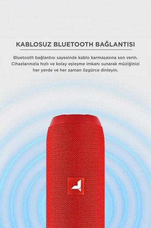 Bluetooth Hoparlör Kablosuz Taşınabilir Ses Bombası TWS USB TF D47 Kırmızı