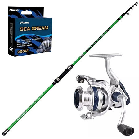 Okuma Aria 4000 - Kendo Spider Boat 210cm Teleskopik Olta Seti