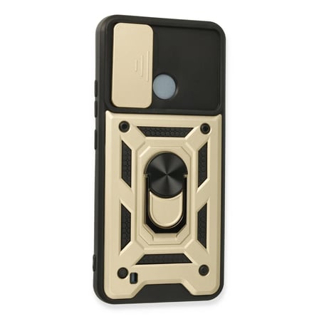 Realme C11 2021 Kılıf Pars Lens Yüzüklü Silikon - Gold