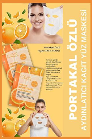 Portakal Özlü Turuncu Vitamin C 30 ml 1 adet Gözenek Onarıcı Yüz Maskesi Evde Bakım Maske