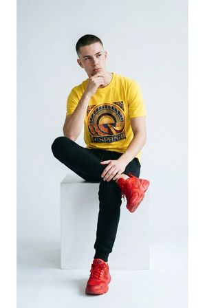 Unisex Basic İspanya Dijital Baskılı Tişört Sarı / L