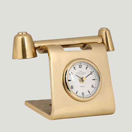 Evdema Vitale Gold Metal Retro Telefon Saat 13*22*15 cm AK.IV0349