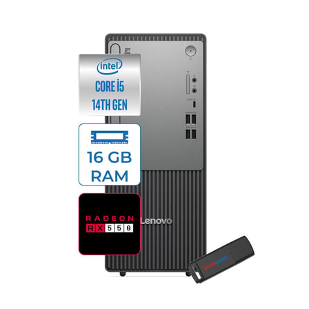 Lenovo Thinkcentre Neo 50T Gen5 Intel Core I5 14400 16GB Ddr5 2tb SSD 21.5 Inç Monitör Windows 11 Home Radeon RX550 4gb Masaüstü Bilgisayar 5502112UAS1CF00H04 + Zetta Flash Bellek