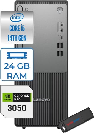 Lenovo Thinkcentre Neo 50T Gen5 Intel Core I5 14400 24GB Ddr5 256GB SSD 27 Inç Monitör Windows 11 Home Nvidia RTX3050 6gb Masaüstü Bilgisayar 30502712UAS1CF00H06 + Zetta Flash Bellek