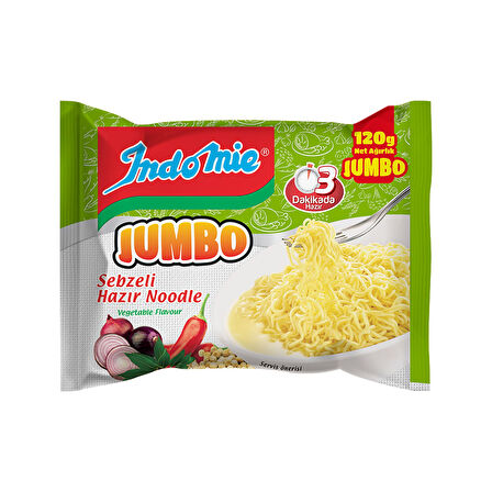 Indomie Noodle Jumbo 120 gr Tavuklu ve Sebzeli 12 li Karma Paket 