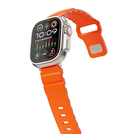 Apple Uyumlu Watch Seri 10-11 (42mm) Kordon 1/2/3/4/5/6/se/7/8/9 (38-40-41mm) KD-143 Silikon Kordon