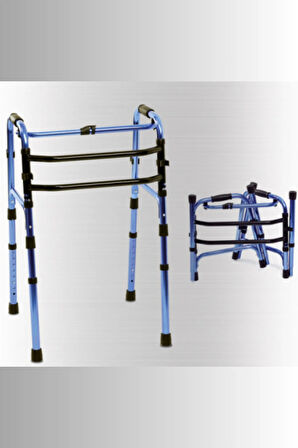 VİPSAĞLIK LÜKS HAREKETLİ İTHAL WALKER (AYAK KATLANIR) (MAVİ)