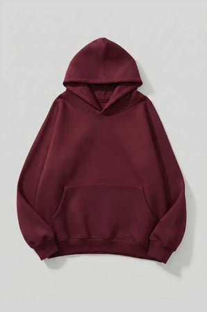 Unisex Yumuşak Dokulu Güllü Kanat Baskılı Tasarım Oversize 3 İplik Hoodie Sweatshirt