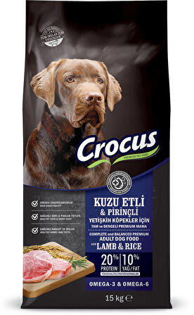 Crocus Kuzu Etli Pirinçli Yet. Köpek Maması 15 Kg