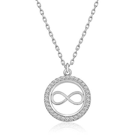 925 Ayar Gümüş Minik Sonsuzluk Kadın Gümüş Kolye