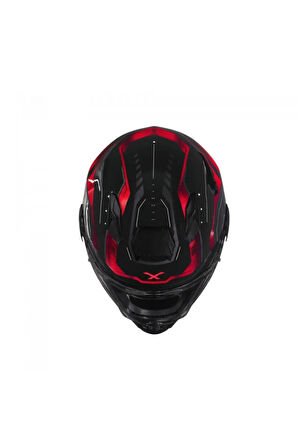 X.wst2 Supercell Black Red Motorcu Kaskı