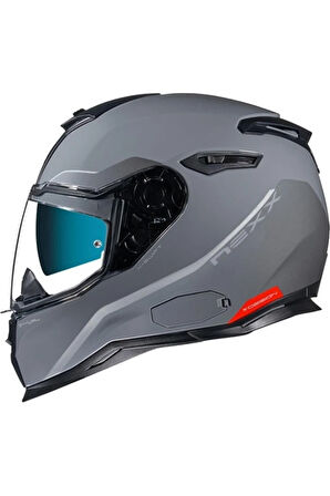 Sx.100 Skyway Mat Gri Kırmızı Motorcu Kaskı