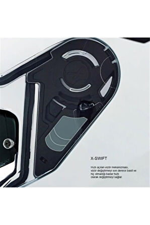 Sx.100 Skyway Mat Gri Kırmızı Motorcu Kaskı
