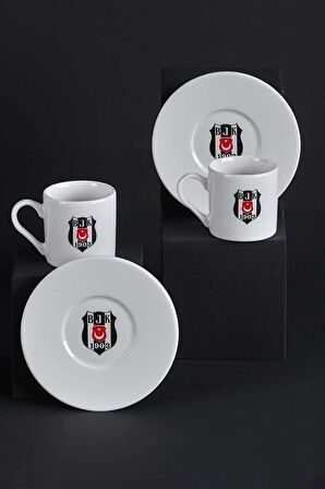 LİSANSLI BEŞİKTAŞ 2 KİŞİLİK PORSELEN YEMEK TAKIMI VE  FİNCAN TAKIMI SETİ 