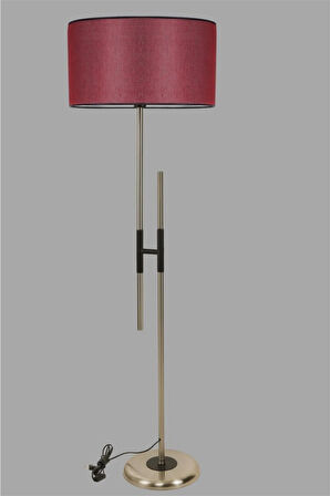 FELİX MAT KROM LAMBADER SİLİNDİR HASIR BORDO ABAJURLU