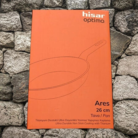 Hi sar Optima Ares Titanyum Destekli Ultra Dayanıklı Yapışmaz Yüzey Tava 26 cm