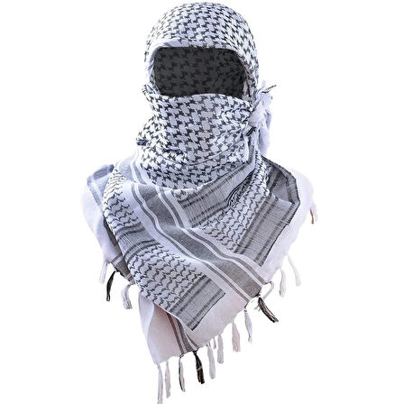 Askeri Puşi, Şal, Bandana, Eşarp (Siyah Beyazlı Desen )