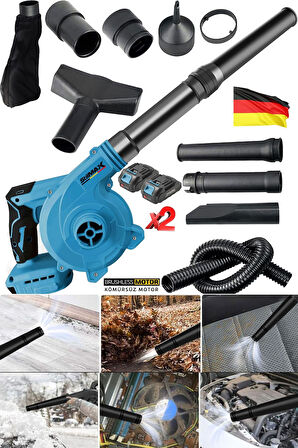 Germany 40V 10AH Hız Ayarlı Tek Akülü Şarjlı Hava Üfleyici Toz Toplayıcı Ve Yaprak Üfleme Makinesi